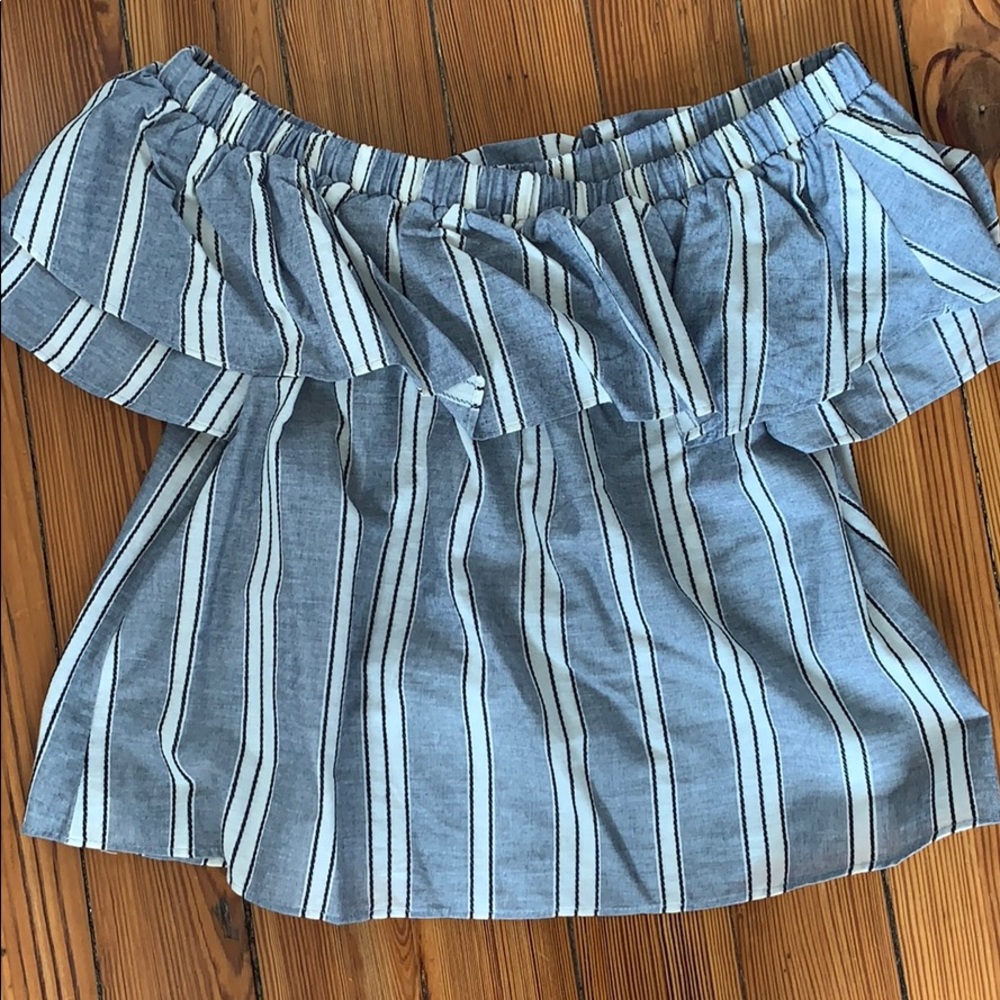 Striped off the shoulder top